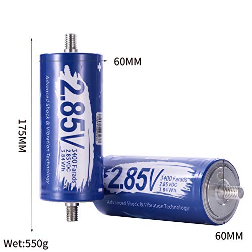Maxwell DuraBlue car Audio Super Capacitor 2.85V 3400F Graphene Battery Hybrid car Battery Solar Power System (2.85V 3400FÃ—6pcs)
