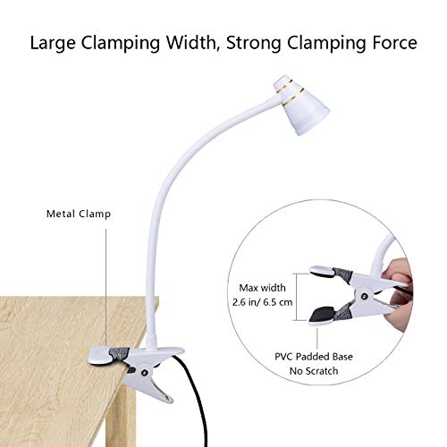 CeSunlight LED Clip Desk Lamp, Headboard Light with Strong Clamp, Bed Reading Light with 3000k