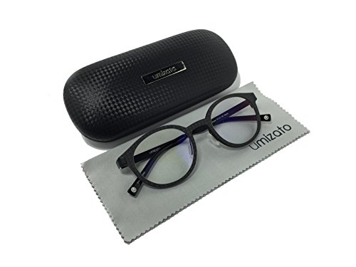 Blue-Light-Blocking-Computer-Gaming-Glasses-Carbon-Fiber-Ultra-Lightweight-Round-by-UMIZATO-Men-and-Women-FDA-Approved-Better-Sleep-Anti-Glare-Reduce-Digital-Eye-Strain-Anti-Fatigue-Black
