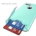 Teelevo Wallet Case for Google Pixel 2 XL, Dual Layer Case with Card Slot Holder and Kickstand for Google Pixel 2 XL - Mint Green