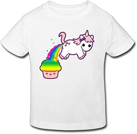 Yuying Cupcake Unicorn Girls&Boys T-shirts For 2-6 Years Old 4 Toddler White