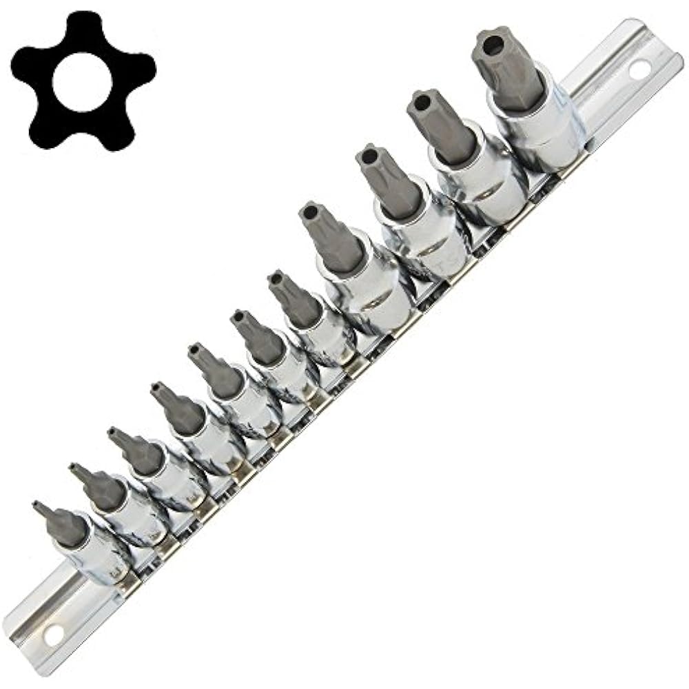 11 Pc 5Point Star Torx Tamper Proof Security Bit Socket Set Pentagon