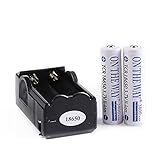 ON THE WAY®2Pcs White 18650 3.7V 3800mAh Rechargeable Lithium Battery and 18650 battery Charger with PCB for LED Flashlight, Headlamps, Search Light Lamp, etc