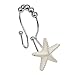 Cyrra Stainless Steel Rust Resistant Double Hooks Glide Shower Ring Hangs for Both Shower Curtain and Liner 12-Pack (Starfish and Shell Double Hook)