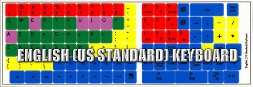 LEARNING ENGLISH US COLORED PC KEYBOARD STICKERS FOR DESKTOP, LAPTOP AND NOTEBOOK