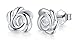 925 Sterling Silver Stud Earrings, BoRuo Flower Earrings