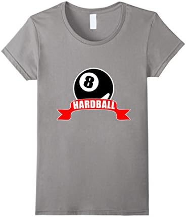 Womens 8-Ball T-Shirt Billiards Pool Graphic Tee Large Slate