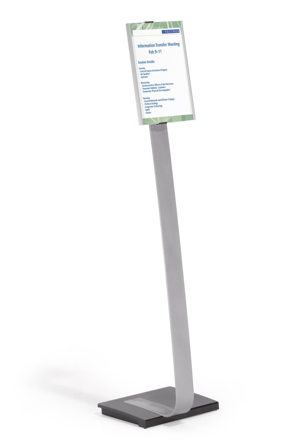 Durable Info Sign A4 | Floor Standing Information Stand | 1.18m in Height | Silver | Ideal for Offices, Conferences, Exhibitions, etc.
