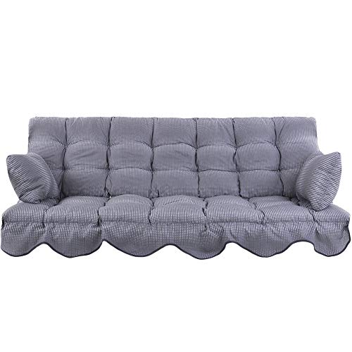 Patio Auflage Hollywoodschaukel 180 Bankauflage für Gartenbank Sitzkissen Rückenlehne Seitenkissen gesteppt grau mit…