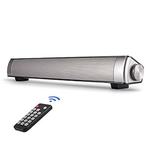 Iyzer Sound Bar [2018 Upgraded] Soundbar Wired Home Theater Speaker, Awesomeware Surround TV, PC, Cellphone Bluetooth Wireless with TF Card Port 41XVxfZjnjL