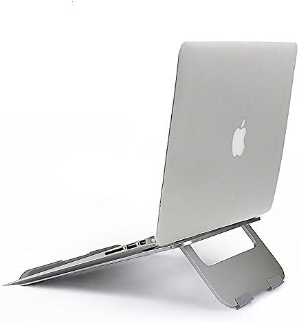 Foldable Laptop Stand, Solid Aluminium Desktop Stand Aluminum Ventilated Stand UPDATE VERSION - Ergonomic Riser Portable Stand for10 to15 Inch Laptops Apple Macbook Air Pro PC Asus Lenovo Samsung Sony