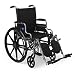 Medline Lightweight & User-Friendly Wheelchair With Flip-Back, Desk-Length Arms & Elevating Leg Rests for Extra Comfort, Gray, 18" Seat