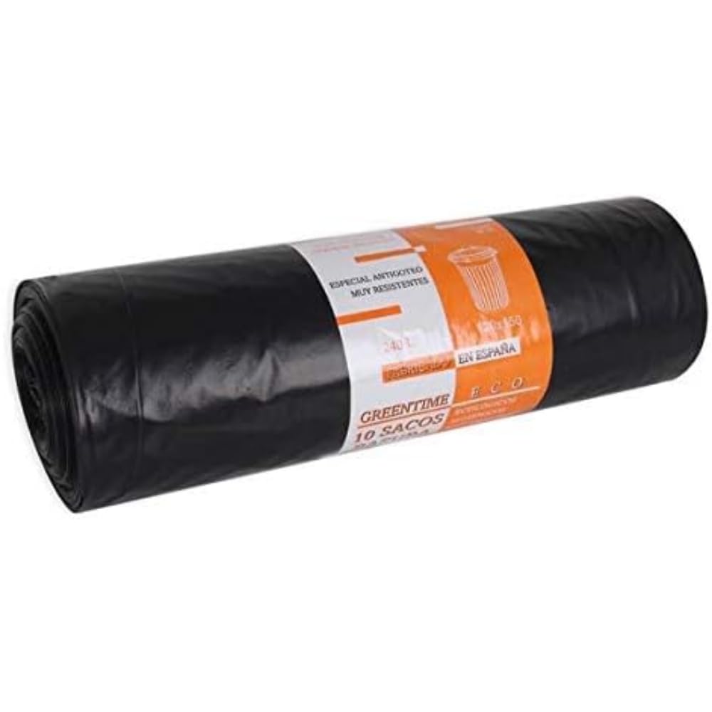 GREENTIME ECO 10 Garbage Bags 120 x 150 cm G200 / 240L, Multicoloured, 240 l