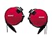 Sony Clip-on Stereo Headphones With Double Retractable Cord | MDR-Q68LW R Red (Japanese Imports)