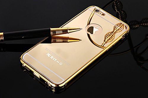 Gold Mirror iphone 6 case, Heast(TM) Clear Mirror With Metal Bumper Back Shell Hard Case Cover for iphone 6 4.7 inch-(Gold)