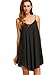 ROMWE Women's Summer Spaghetti Strap Sundress Sleeveless Beach Slip Dress Black L