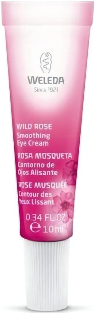 WELEDA Organic Wild Rose Smoothing Eye Care, Natural Cosmetics Eye Cream Against Wrinkles, Dark Circles and Skin Ageing on the Face for Men and Women (1 x 10 ml)