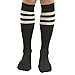 Fasoar Unisex Knee High Long Stripe Football Sports Tube Socks(3-12 Packs)