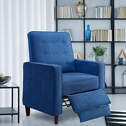 Mid Century Modern Tufted Back Fabric Recliner Chair, Adjustable Home