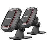 [2 Pack] Magnetic Phone Car Mount, APPS2Car Sturdy Stick-on Universal Cell Phone Holder Car Built-in Amazing Strong Magnets, Hands Free Car Phone Mount with Strongest VHB Adhesive Mounting Base