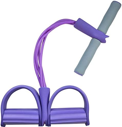 Tofreedomwind 20" 11" 4 Tubes Natural Latex Foot Pedal Elastic Pull Rope with Handle Fitness Equipment Bodybuilding Expander for Abdomen/Waist/Arm/Leg Stretching Slimming Training