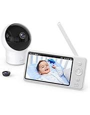 eufy SECURITY Video Baby Monitor, Video Baby Monitor with Camera and Audio, 720p HD Resolution, Night Vision, 5in Display, 110deg Wide-Angle Lens Included, Lullaby Player, Ideal for New Moms