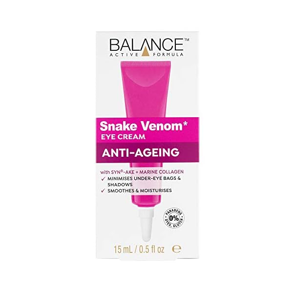 Balance-Active-Formula-Snake-Venom-Eye-Cream-contains-SYN-AKE-which-is-similar-to-a-peptide-found-in-the-Temple-Vipers-venom-Helps-to-reduce-the-appearance-of-under-eye-dark-circles-and-bags Balance Active Formula Snake Venom Eye Cream (15ml) - With SYN®-AKE & Marine Collagen. Minimises Under Eye Bags…