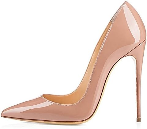 Kmeioo High Heels, Women's Pointed Toe High Heel Slip On Stiletto Pumps Evening Party Basic Shoes Plus Size