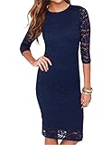 Mantos Eternity Women's Elegant Floral Lace 2/3 Sleeve Slim Evening Dress