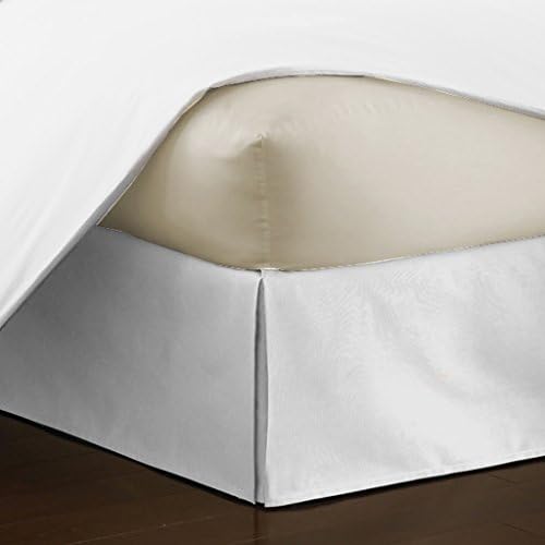 Luxurious Hotel Collection Design 550 TC Egyptian cotton Bedding 1X Bed Skirt wtih 21" Drop Length in Solid White Queen Size 100% Cotton