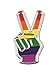 PinMart Gay Pride Peace Sign Finger LGBT Enamel Lapel Pin - 1 piece