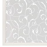 Rabbitgoo Window Privacy Film, Decorative Static Cling Frosted Glass Film, Non-Adhesive Top Privacy Window Sticker Anti UV for Home Bathroom, Removable & Reusable, Flower Pattern, 35.4 x 78.7inches