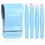 FACEMADE 4 Pack Tweezers Set - Professional