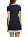 HOTOUCH Women's Lace Hem Night Shirt Scoopneck Lounger Sleepwear Navy Blue M
