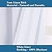 H.VERSAILTEX 100% Blackout Curtains for Bedroom 96 Inches Long Grommet Linen Face Full Light Blocking Curtain Drapes for Living Room Thermal Insulated Linen Look Curtains 2 Panels Set, Bright White