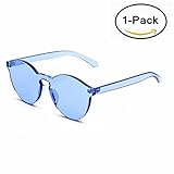 Samto One Piece Sunglasses, 2 Pack pc lens rimless colorful womens sunglasses (Blue, 2.3)