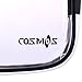 Cosmos ® 2 Pack Clear PVC Vinyl Zippered Luggage Toiletry Carry Pouch Travel Cosmetic Makeup Bag Clear Bag (Clear/Black)