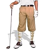 Khaki Golf Knickers: Mens 'Par 3' - Microfiber