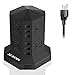 JZBRAIN 8-Outlet 6-USB Power Strip Surge Protector Power Socket Strip 9.8ft Cord Black