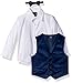 Nautica Boys' 4-Piece Formal Dresswear Vest Set with Bow Tie, Dark Blue Velvet, 24 Months