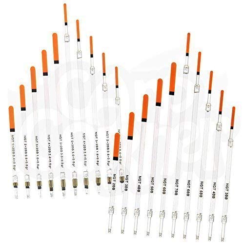 NGT Fishing 10 x Loaded & 10 x Unloaded Clear Waggler Floats Wide & Thin Tips