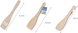 Tala Beechwood 3 Piece Spatula Set Rounded Flat Slotted Non-Stick Safe view 2
