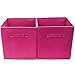 Sorbus Foldable Storage Cube Basket Bin (2 Pack, Pink)