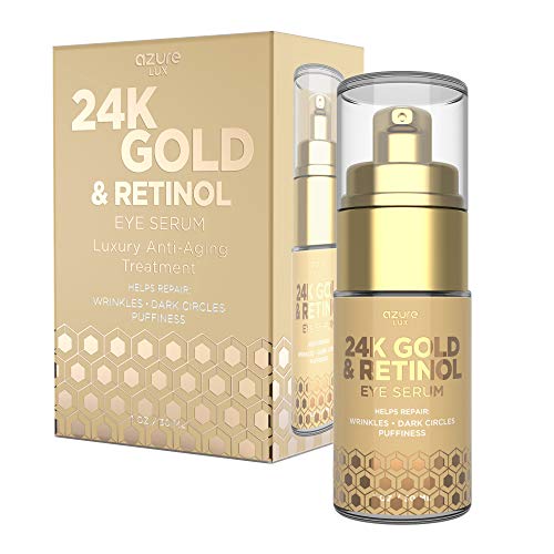 AZURE 24K Gold & Retinol Luxury Anti Aging Eye Serum Lifting, Firms