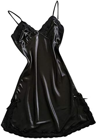 Frog Fun Novelty Women Satin Bowknot Lace Lingerie Babydoll V-Neck Sleepdress Underwear