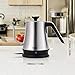 VICOODA Electric Gooseneck Kettle Stainless Steel Tea Kettle with Thermometer, Fast Heating Water Boiler1 Liter,1000W, Auto Shut-Off