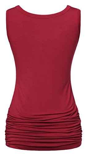 Helloacc Active Sleeveless Tops for Women, Scoop Neck Tank top Loose Fitness Gym Running Shirts Activewear Yoga Tops Wine M