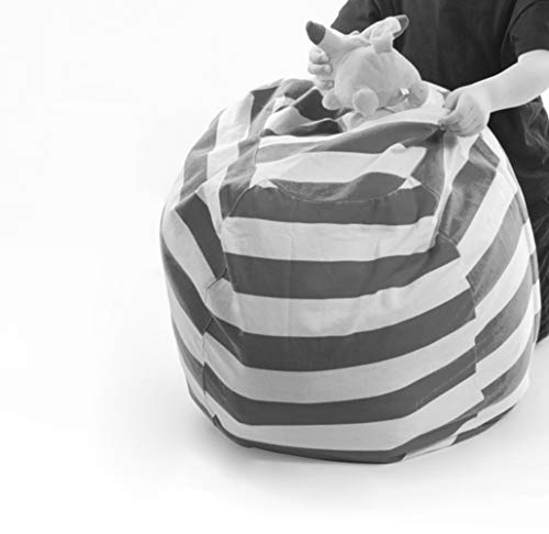 DR Bean Bag Stuffed Animal Storage - Extra Large Size Bean Bag Chair for Kids Organization Animal Toys (Gray, 23inch)