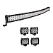 Bangbangche 50'' 288W Curved Combo LED Light Bar Flood Spot Fog Light, 4X 48W Led Pods Lights for Boat Truck Tractor Trailer Off-Road