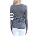 Comemall Girl Workout Jogging T-Shirt Fitted Long Sleeve Tops Grey Large